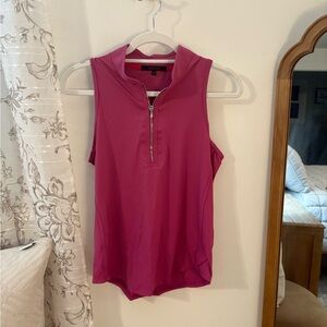 Greyson Royal Pink Zip-Up Tank Top